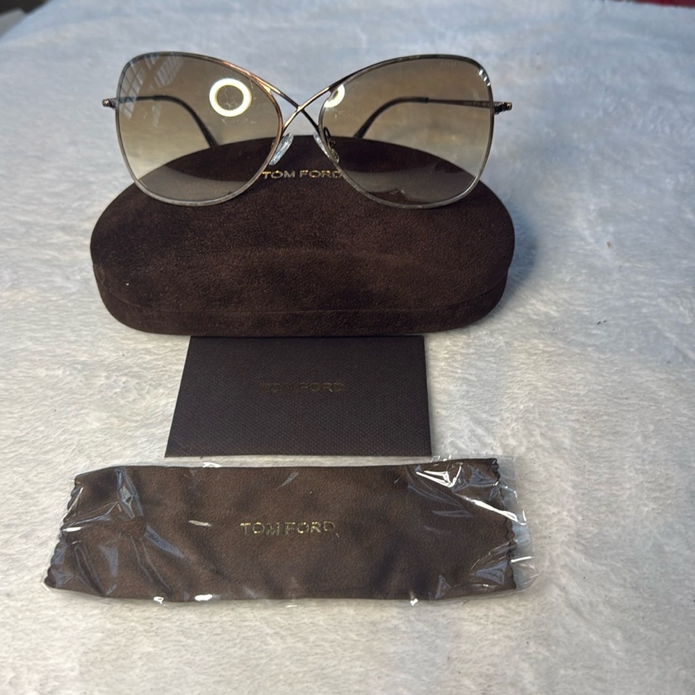Tom Ford Silver and Brown Sunglasses
